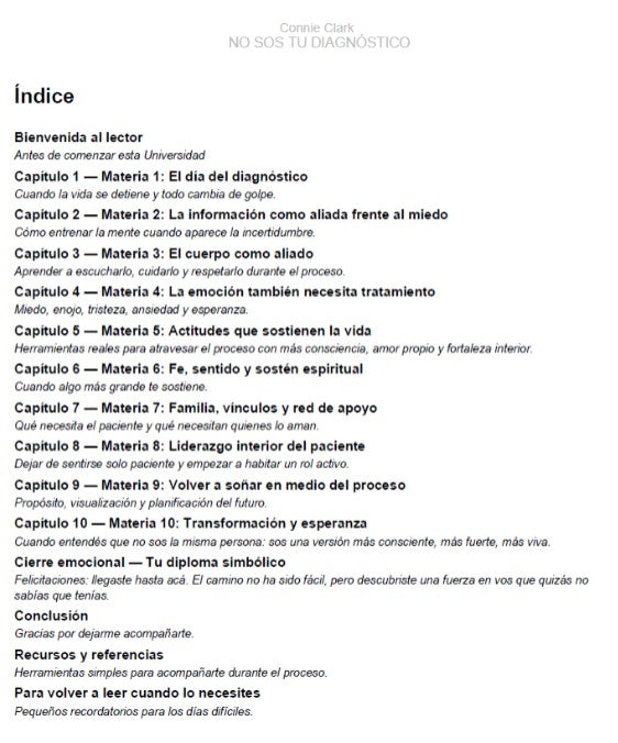 No sos tu diagnóstico - La Universidad emocional del Paciente Oncológico - Libro digital PDF